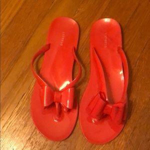 Pink Express jelly bow sandals